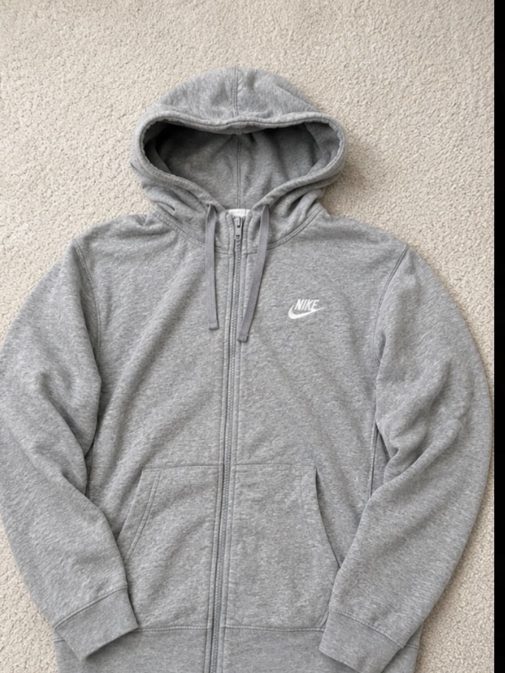 Nike Men's Gray Full-Zip Hoodie Sweatshirt Jacket